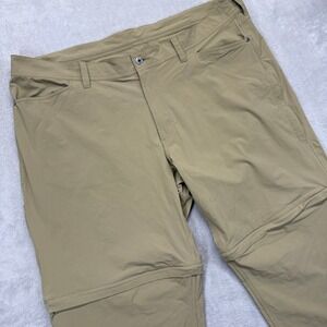 LL Bean Pants‎ Mens 46x29 Beige NO FLY ZONE Convertible Zip Off Cargo Hiking